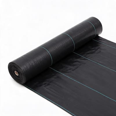 Onkruiddoek 1,22 x 76,2 m - Anti Onkruidfolie Tuinfolie Zwart, Onkruidwerend Vlies voor Tuin en Pad, Waterdoorlatend, UV-bestendig, 142 g/m2
