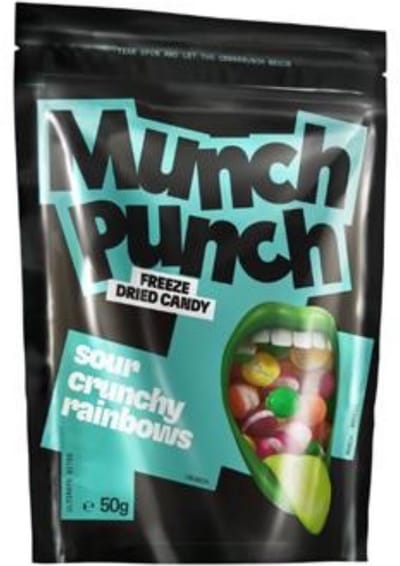 Munch punch Freeze Dried - Sour crunchy rainbows - 100 gram - Snoep - TikTok - Crunch