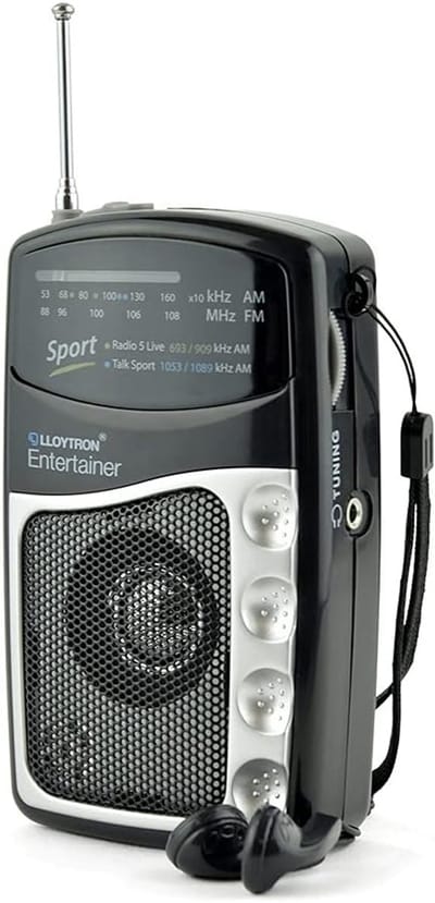 Draagbare Radio - Zakradio AM FM - Muziek Luisteren - Hoofdtelefoonaansluiting - Batterij Aangedreven - Zwart