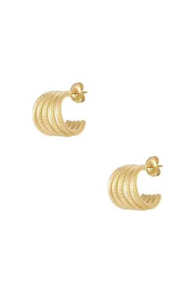 Bijoutheek Oorknoppen 5 Ringen Bewerkt Goud