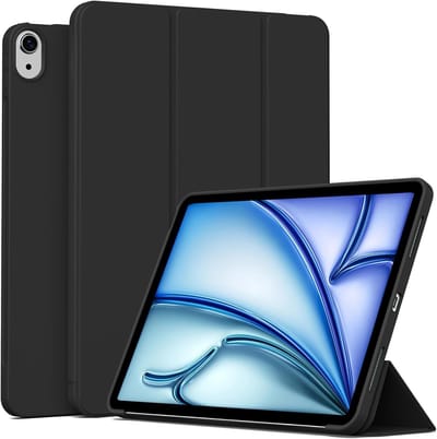 Hoes Geschikt voor Apple iPad Air 11 inch (2026, M4/2025, M3/2024, M2) - Zwart - Casemania Tri Fold Tablet Case - Beschermhoes Smart Cover