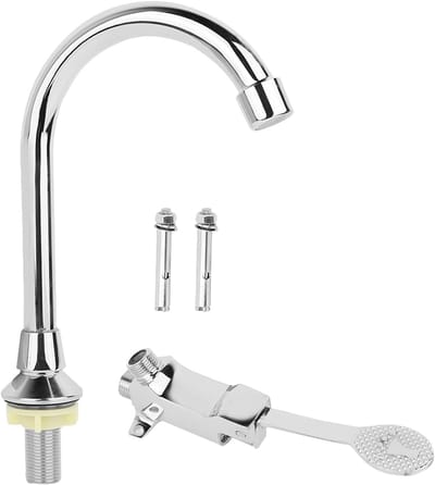 Bathroom Laboratory Basin Foot Pedal Faucet - Medical Hot Cold Copper Pedal Water Tap