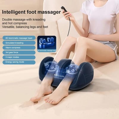 Super Grote Elektrische Voet Kuit Massager Beenmassage Verwarmde Roller Druk Compressie Ontspan Voeten Spier Bloedcirculatie Hulpmiddelen EU Plug gray