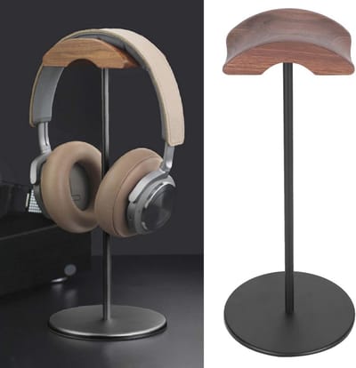 Houten Hoofdtelefoonstandaard voor Bureau - Hoofdtelefoonhouder voor Gaming en Thuisgebruik
