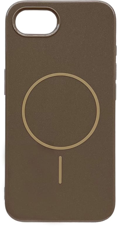 Casemania Hoesje Geschikt voor Apple iPhone 16e - Chocolate Brown - Glitter Siliconen Back Cover - Geschikt voor MagSafe