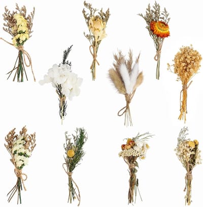 10 Bundles of Dried Flower Bouquet - Mini Dried Flowers for Crafts - DIY Bouquet Dried Flowers - Photo Frame Decor - Dried Flowers for Art and Home Decoration