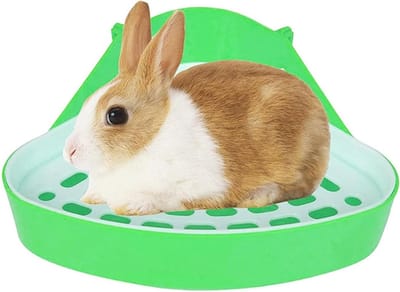 Konijnentoilet - Potjestrainer Kleine Dieren - Zindelijkheidstraining - Afneembare Kooi - 24.5 x 17.5 cm - Groen