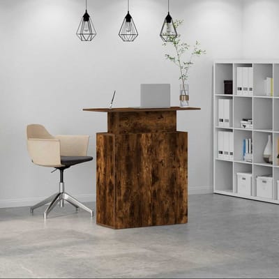 vidaXL - Receptiebalie - 100x40x104 - cm - bewerkt - hout - gerookt - eikenkleurig