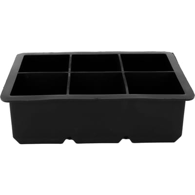 6 ?Moule à Glace Carré en Silicone à Grille de Qualité Alimentaire Moule pour Faire des Glaçons pour Cuisine Maison black