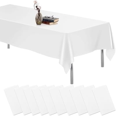 PromoHome Wit Tafelkleed - 10 Stuks Waterdichte Feesttafelkleden 137x274 cm