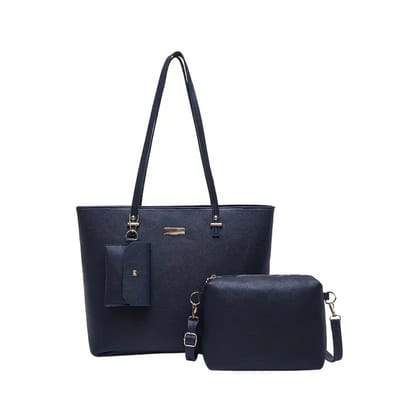 Bovista Handtas Dames - Schoudertas - School - Shopper - Schooltas - Werktas - 3-Delige Set - Blauw