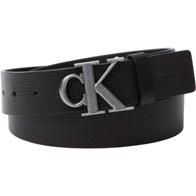Calvin Klein Ck Buckle 40mm Fixed Belt Black/antique Silver Taglia: 90 | Cinture Outlet | Uomo | Grigio