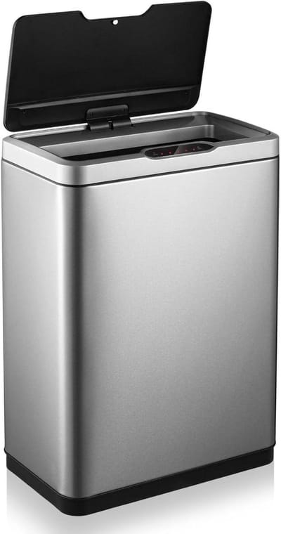 Sensor vuilnisemmer Mirage 2 x 20 l afvalscheider (27 x 46 x 655 cm bewegingssensor dempingssysteem vingerafdrukvrij bevestiging van afvalzak) zilver
