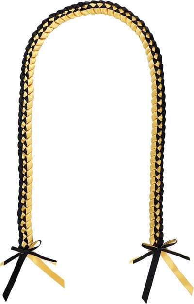 Afgestudeerden Leisteen 2025, Leis met Afstudeerriem en Dubbelgevlochten Hanger, Geschenken voor Mannen en Vrouwen, Feestdecoraties en Accessoires, 128 cm Lang (Zwart, Goud)