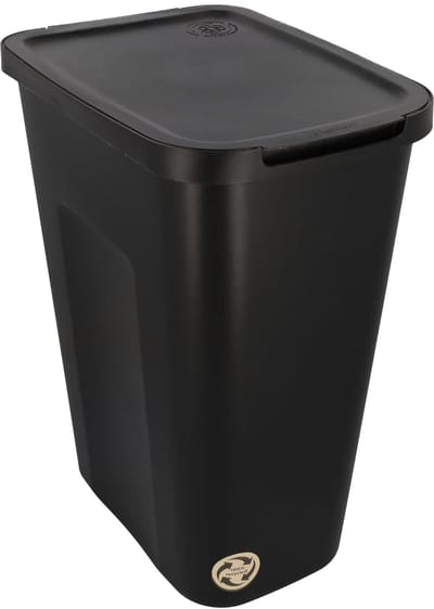 Afvalemmer met deksel - Prullenbak Vuilnisbak - Afvalverwerking Thuis - Klapdeksel Geurremmend - 35 Liter 51 cm - Zwart