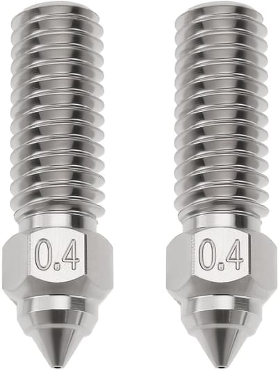 Dailygoods- 3D-printermondstuk 0,4 mm - 2 Stuks - Chroom-Zirkonium-Koper - Compatibel met Creality K1/K1 MAX - Ender 3 V3 KE/CR-10 SE/CR-M4 - Eenvoudig te installeren - Nozzle