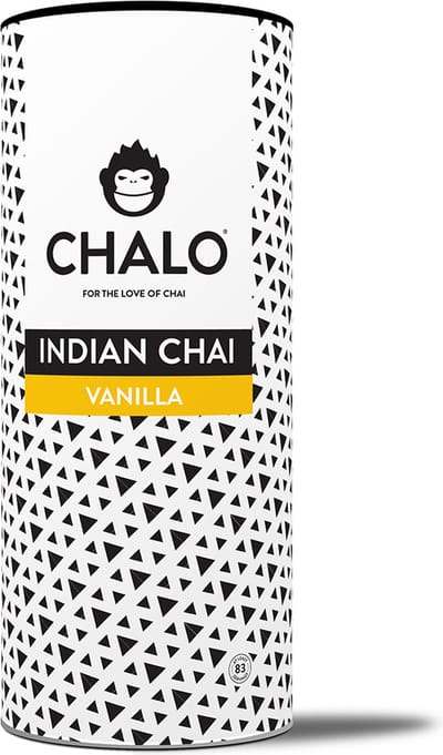 CHALO Vanilla Chai Latte - Indische Vegan Chai - 1KG - Herbruikbare koker, navulzak en maatschepje