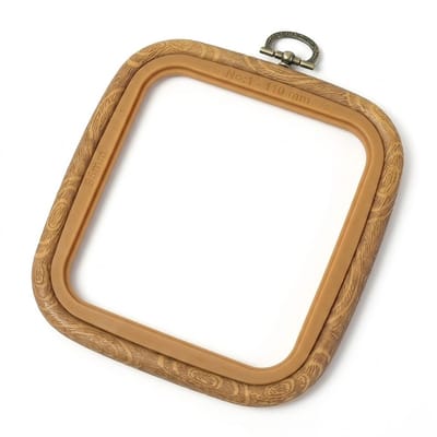 Bruin oranje borduurramen vierkant set dames en heren kunststof houtlook borduur ring clip frame medium formaat voor borduren quilten kruissteek punch needle
