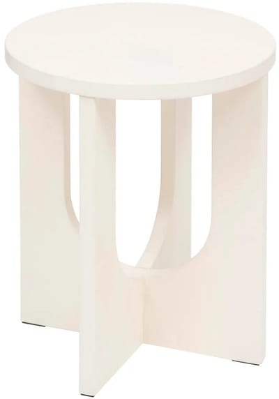 Atmosphera Bijzettafel/salontafel Bloom - wit - MDF hout - rond - Planten verhoger