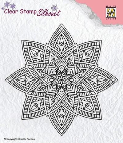 SIL040 Clearstamp Silhouet Nellie Snellen - stempel mandala ster - 11 cm