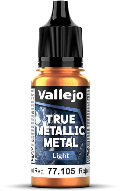 Vallejo Hobbyverf Acrylverf - 77105 True Metallic Metal - Light - Gesmeden Rood - Acryl - Verf flesje - 1x 18 ml