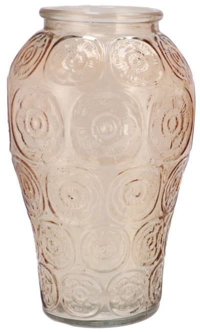 DK Design Bloemenvaas Circle - boeket vaas - glas - lichtbruin - 15 x 25 cm