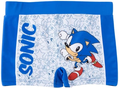 Sonic the Hedgehog Zwembroek Jongens - Blauw Wit - Sonic & Knuckles - Officieel Gelicenseerd
