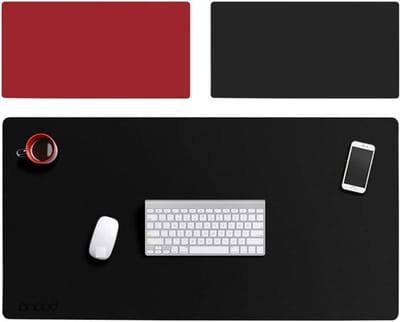 Kantoormuismat Bureauonderlegger - PU Leer Mat - Bureau Organiseren - Dubbelzijdig Bruikbaar - 140x50cm - Zwart Rood