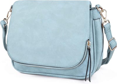 Crossbody Tas - Schoudertas Dames - Dagelijks Gebruik - Meerdere Vakken - 24 x 5 x 20 cm - Lichtblauw