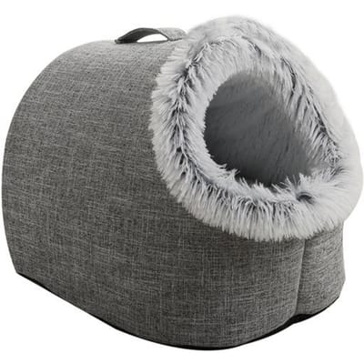 Pluche Huisdierennest voor Katten en Honden Draagbare Buitenmand voor Huisdieren Linnen Kattenbed Slaapzak voor Kleine en Middelgrote Honden 48 * 34 * 32CM gray