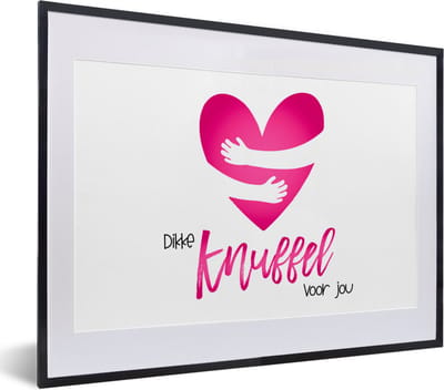 Fotolijst incl. Poster - Beterschap - Quotes - Knuffel - 40x30 cm - Posterlijst