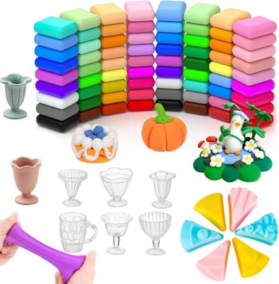 Complete Set van 72 Kleuren Lucht Droogende Klei met 12 Gereedschappen en Instructies - Creatieve Hobby voor Kinderen en Volwassenen - Lichtgewicht en Zachte Modelleerklei Perfect als Cadeau voor Creatieve Projecten