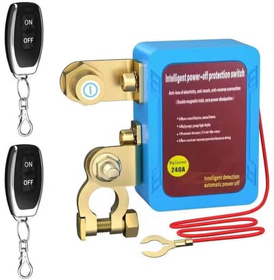 Homtas Accuschakelaar met Afstandsbediening voor Auto, Boot & Camper - 12/24 V - 240 Ampère Accu Hoofdstroomschakelaar