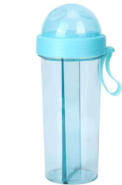 600ml Waterfles, Lekbestendig en Duurzaam Outdoor Sports Cup, Dual Use Waterfles met twee strooien, Draagbare Waterfles voor Sport, Outdoor Camping, Wandelen