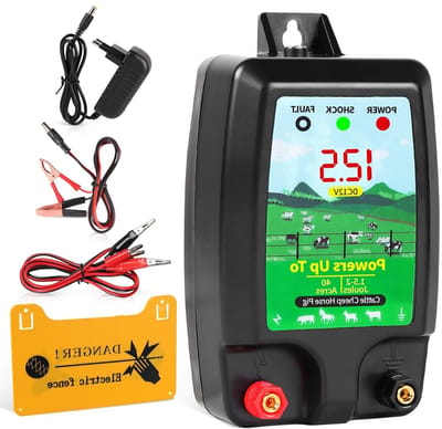 Draadloos Fence Systeem voor Honden, Kippen, Paarden en Varkens, 12V met LED Display en 10 km Bereik voor Tuinbescherming