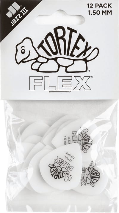 Jim Dunlop Tortex Flex - Plectrums - Jazz III - 1,50 mm - Player's Pack
