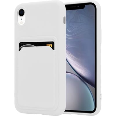 ShieldCase telefoonhoesje geschikt voor Apple iPhone Xr siliconen hoesje met pasjeshouder - wit - Hoesje met pasjeshouder - Shockproof - Pasjes case - Backcover Beschermhoesje Siliconen