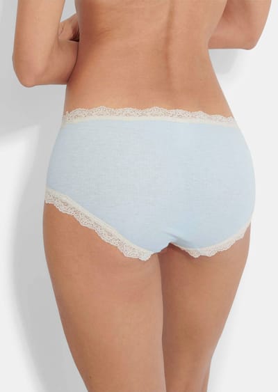 Naadloze tailleslip met kant - lichtblauw / beige - Gr. 38 van Goldner Fashion