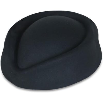 Veelzijdige Britse Retro Hoge Hoeden Formele Effen Vilt Baret Concaaf Top Stewardessenhut Cosplay Kostuum black