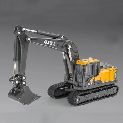 1/60 Bouwgraafmachine Metalen Modellen Auto Speelgoed Met Licht Geluid Graafmachines Werkbank Draait 360° Voertuig Kinderen Festival Cadeaus