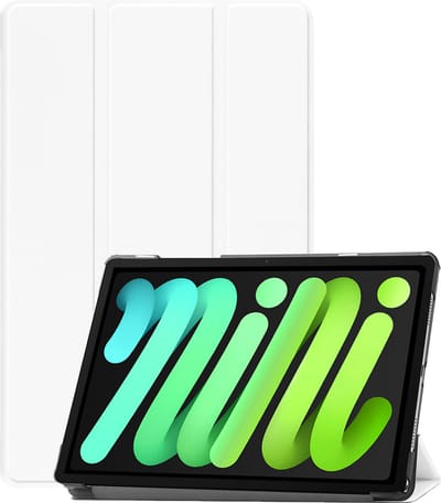 Hoesje Geschikt voor Apple iPad Mini 7 (2024) - 8.3 inch - 7e Generatie - Dun & Stevig - Trifold Bookcase - Hard Cover - Hardcover Book Case - Tablet Hoes - Wit