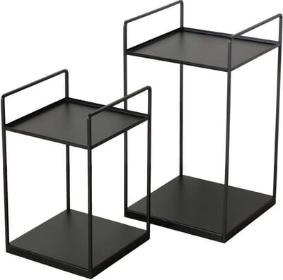 Zwarte loft salontafels COMO, set van 2 stuks