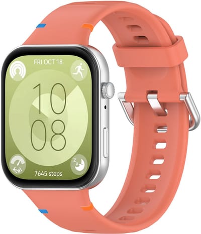 Stravo Siliconen Bandje met pin-gesp Geschikt voor Huawei Watch Fit 5 / Watch Fit 5 Pro / Watch Fit 4 / Watch Fit 4 pro / Watch Fit 3 – Ademend & Comfortabel Horlogeband – Oranje