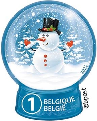 Bpost - 10 postzegels kerst - Verzending België - Sneeuwman