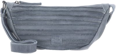 FREDsBRUDER Leren Schoudertas Riffel Halfmoon Bag Sky Blue Blauw