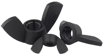 Dailygoody - Nylon Vleugelmoer - Vleugelmoeren Set - Handmatig Aantrekken - Zwart - Duimmoeren - Ideaal voor Bevestigen - 10 Stuks