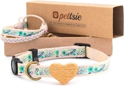 Kattenhalsband met Ontsnappingsveiligheid en Vriendschapsarmband - Verstelbaar, Zacht en Duurzaam Katoen - Voor Comfort en Veiligheid van uw Kat