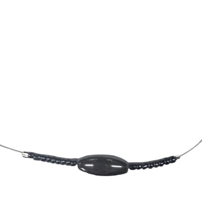 Glamour - Halsketting - Handgemaakte Ketting - Edelstaal - Gun Metal - Perle - 44 cm.