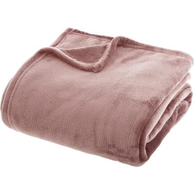 Atmosphera fleece deken/fleeceplaid - oud roze - 180 x 230 cm - polyester - Molton Bankdeken