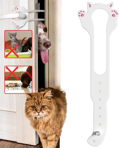 Katten Deurstopper - Huisdier Deur - Honden Buiten Houden - 8 Instelbare Maten - 3.8-20.3cm - Wit